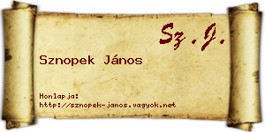 Sznopek János névjegykártya
