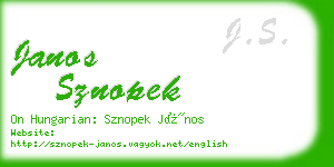 janos sznopek business card